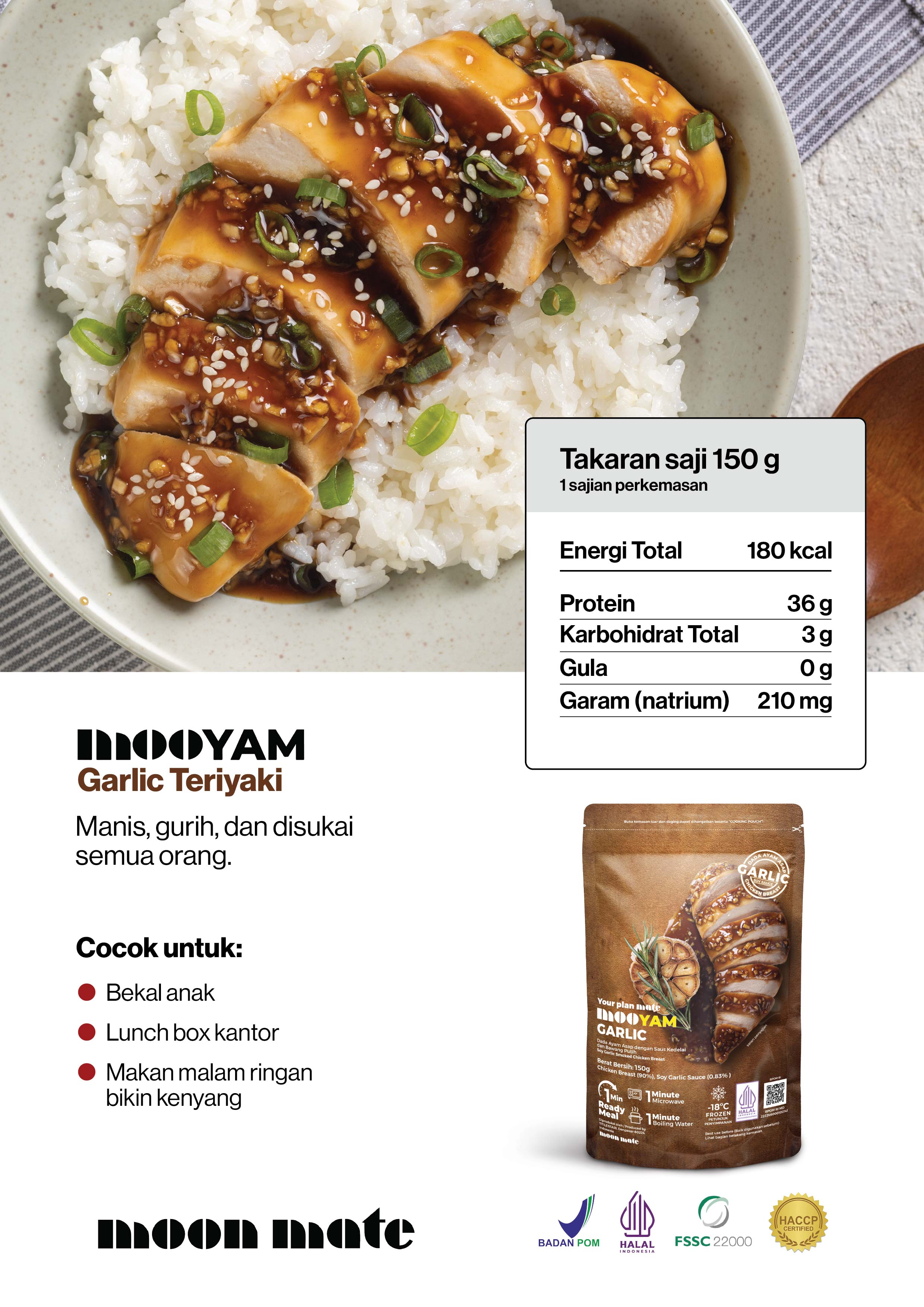 MOOYAM Garlic: Dada Ayam Asap Soy Garlic teriyaki 150gram_1