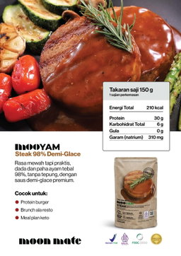 MOOYAM Steak : Dada Ayam Steak Panggang Demiglace 150gram