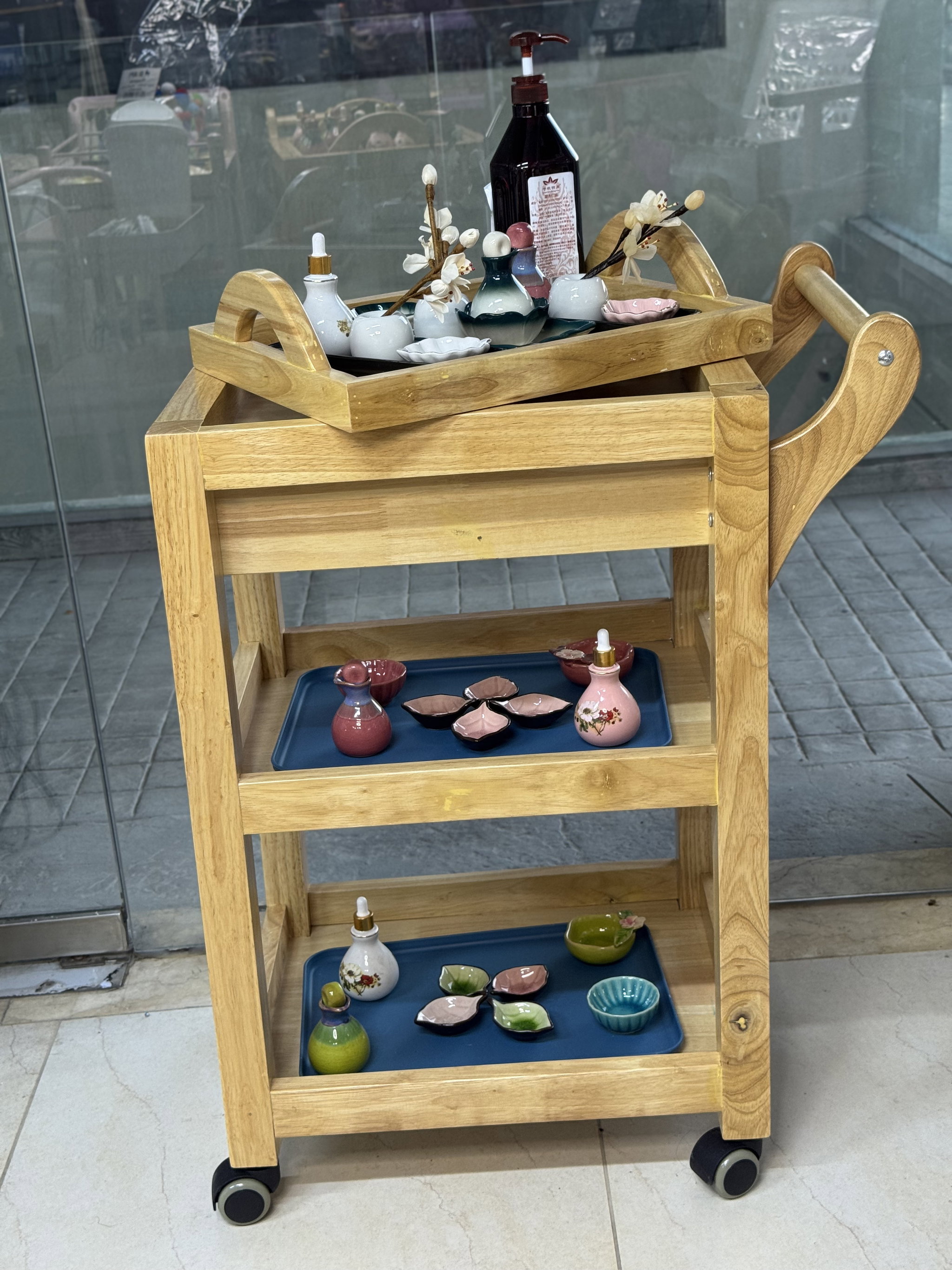Massage/Skin Care  Wooden Trolley + Drawer_0