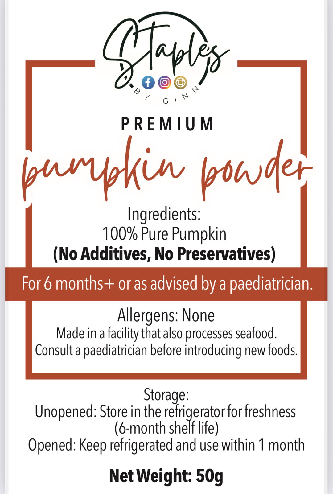 Premium Pumpkin Powder