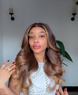 22” wavy brunette blonde blend