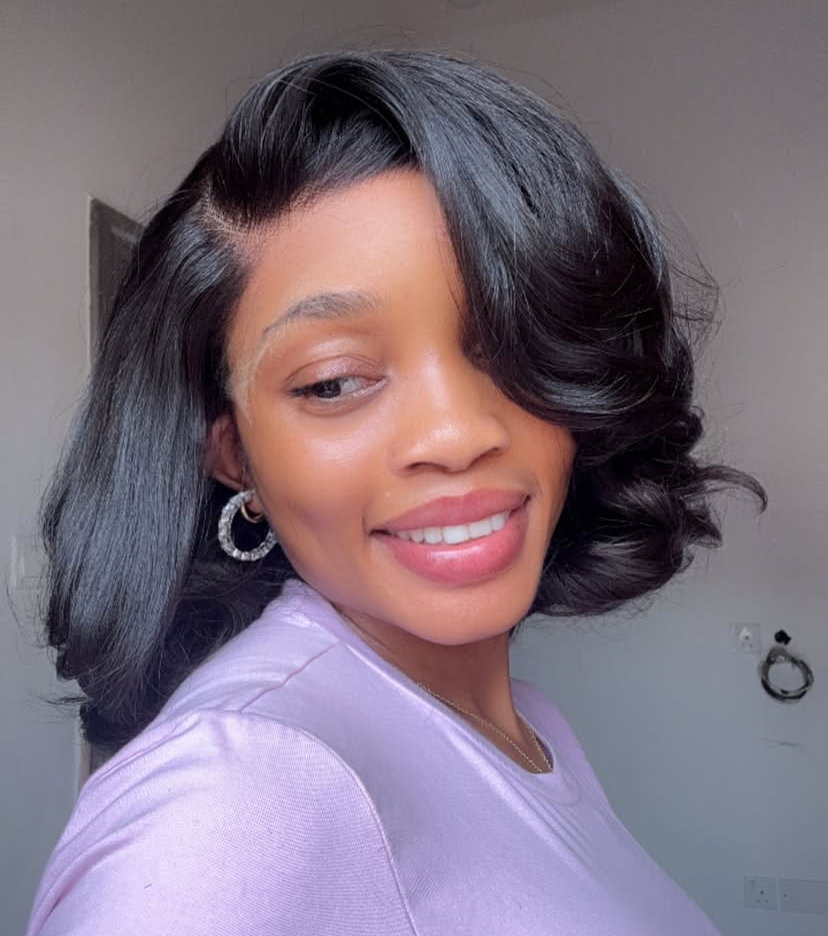10” natural black layered wavy hair blend (Copy)_2