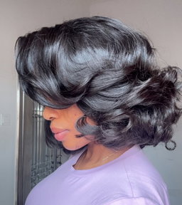 10” natural black layered wavy hair blend (Copy)