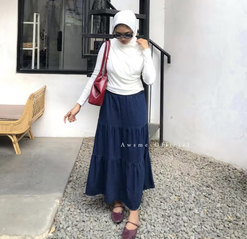 Ara Denim Ruffle Skirt Basic _0