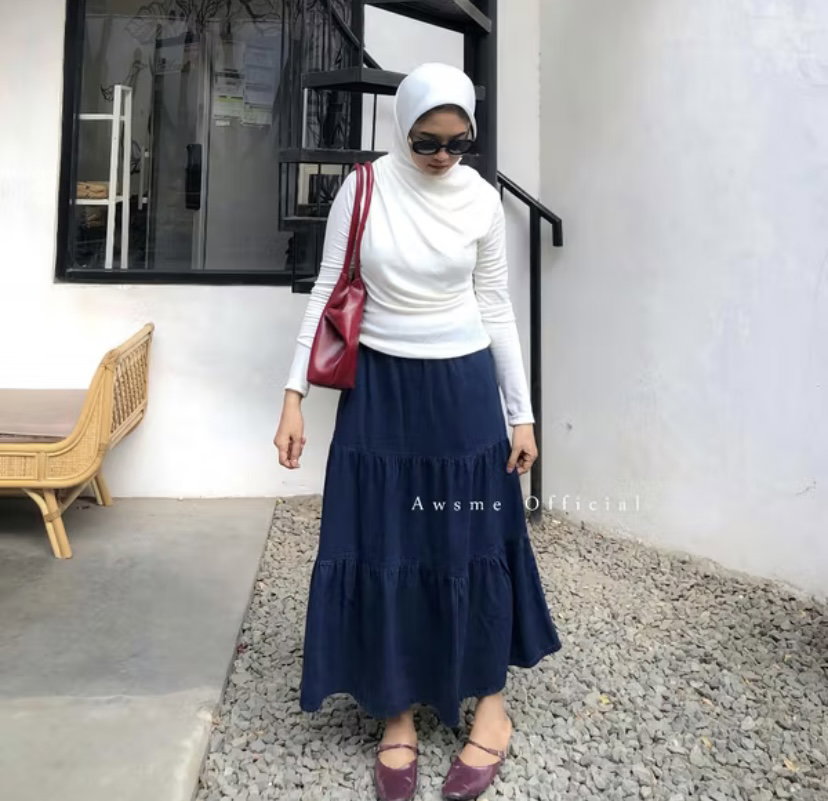 Ara Denim Ruffle Skirt Basic _1