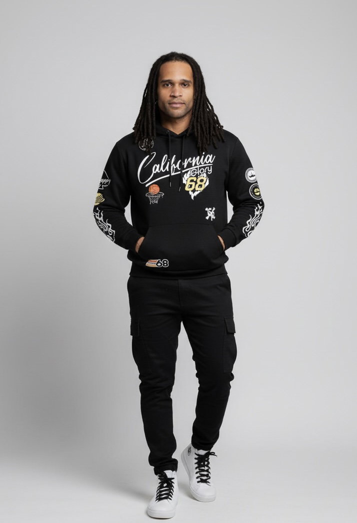 Drawstring Letter Print Simplified Hooded Sweatshirt, Casual Daily _2