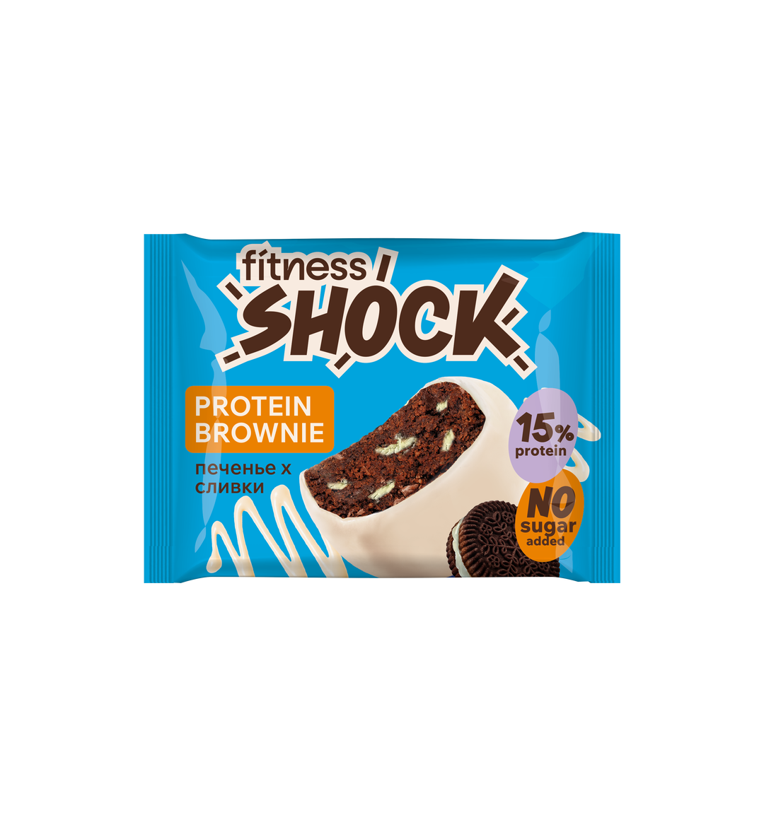 FitnesShock Protein Brownie «Cookie Cream», 1 piece 