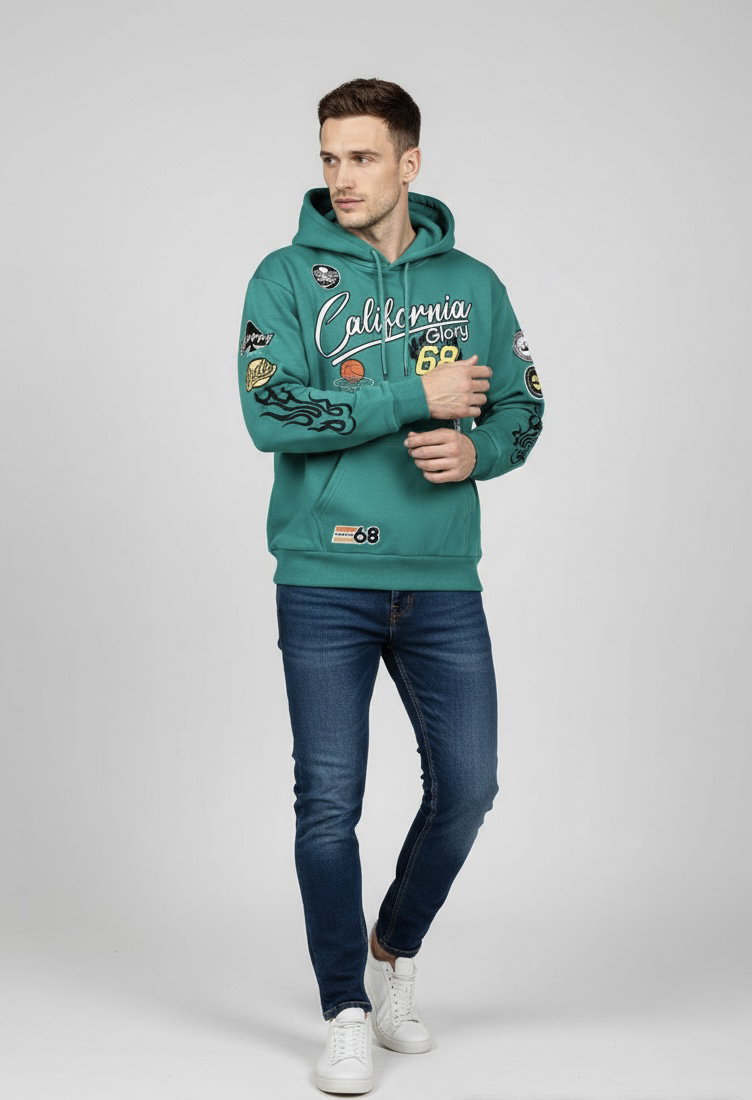 Drawstring Letter Print Simplified Hooded Sweatshirt, Casual Daily_2