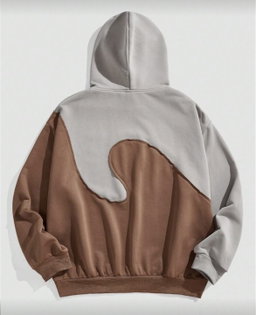 Casual loose patchwork hoodie