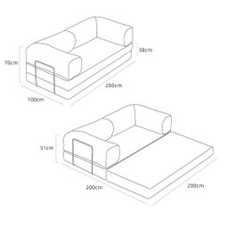 Compression Sofa Bed – Convertible Corduroy Couch in Chestnut Brown