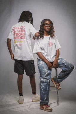 "Check on your strong friends" T-shirts