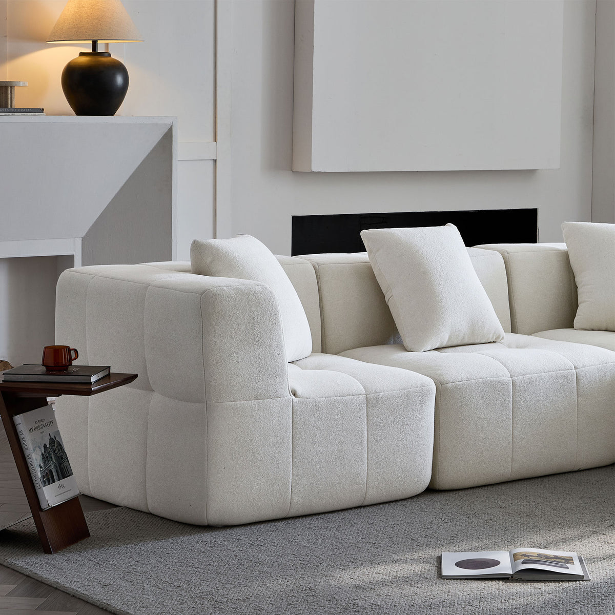 Sorrento Modular Sofa 3 Seater With Ottoman – Beige Flannel_9