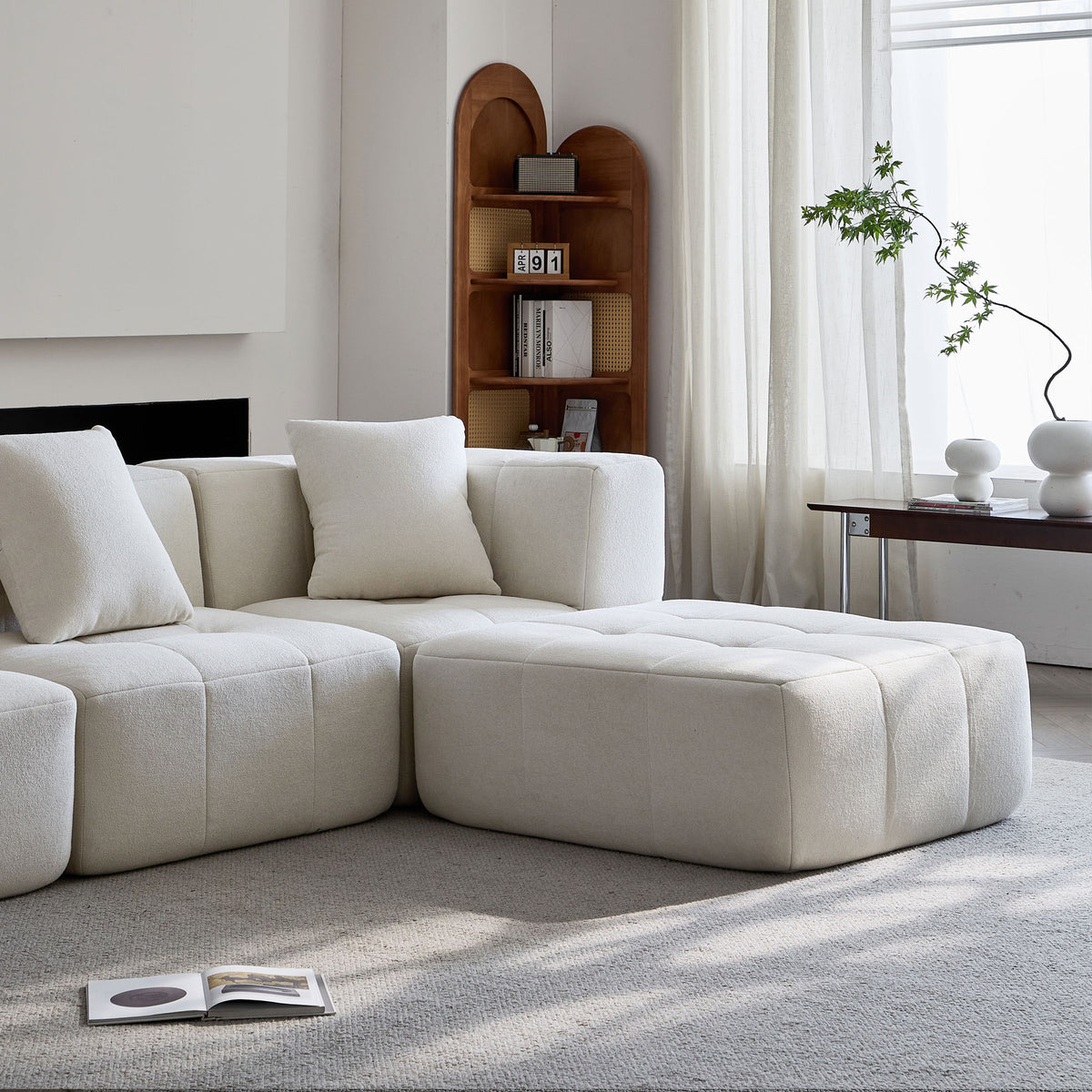 Sorrento Modular Sofa 3 Seater With Ottoman – Beige Flannel_7