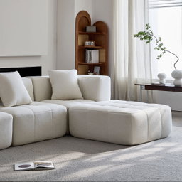 Sorrento Modular Sofa 3 Seater With Ottoman – Beige Flannel
