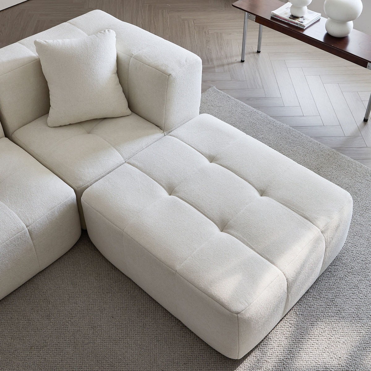 Sorrento Modular Sofa 3 Seater With Ottoman – Beige Flannel_3