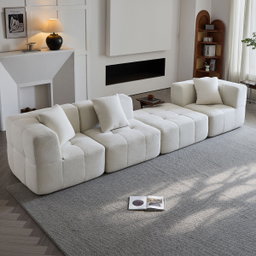 Sorrento Modular Sofa 3 Seater With Ottoman – Beige Flannel