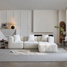 Sorrento Modular Sofa 3 Seater With Ottoman – Beige Flannel