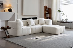 Sorrento Modular Sofa 3 Seater With Ottoman – Beige Flannel