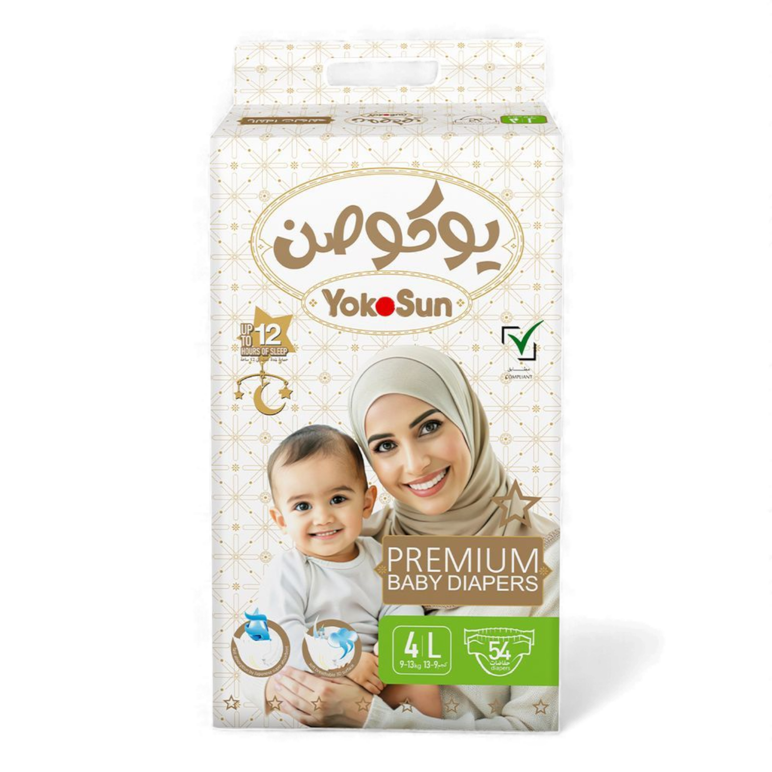 YokoSun Baby Diapers, size 4 / L (9-13 kg) 54unit_0