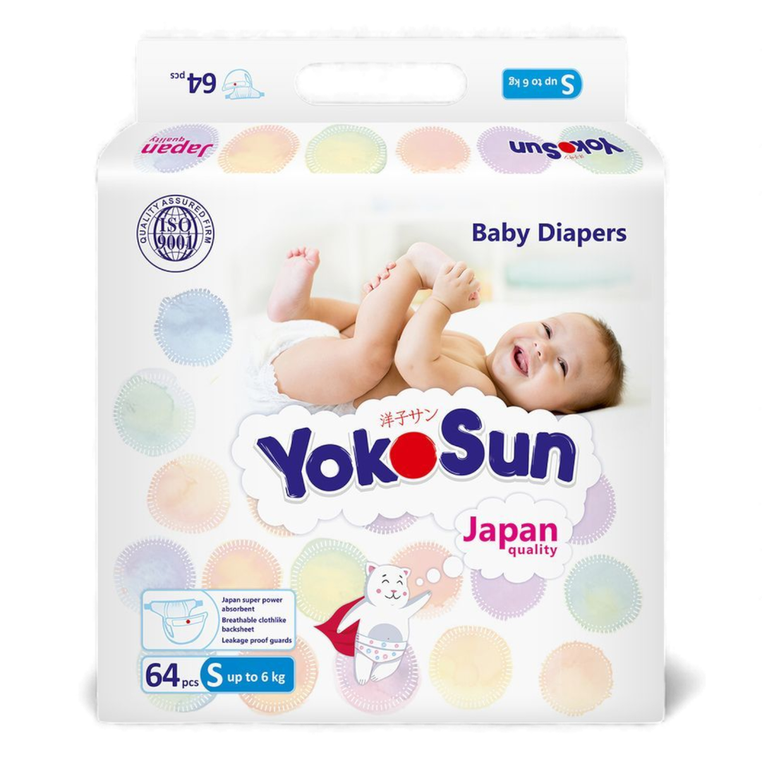 YokoSun Baby Diapers, size 2 / S (up to 6 kg) 64unit