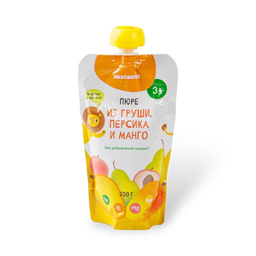 Vkusvill Pear, Peach & Mango Puree 200g