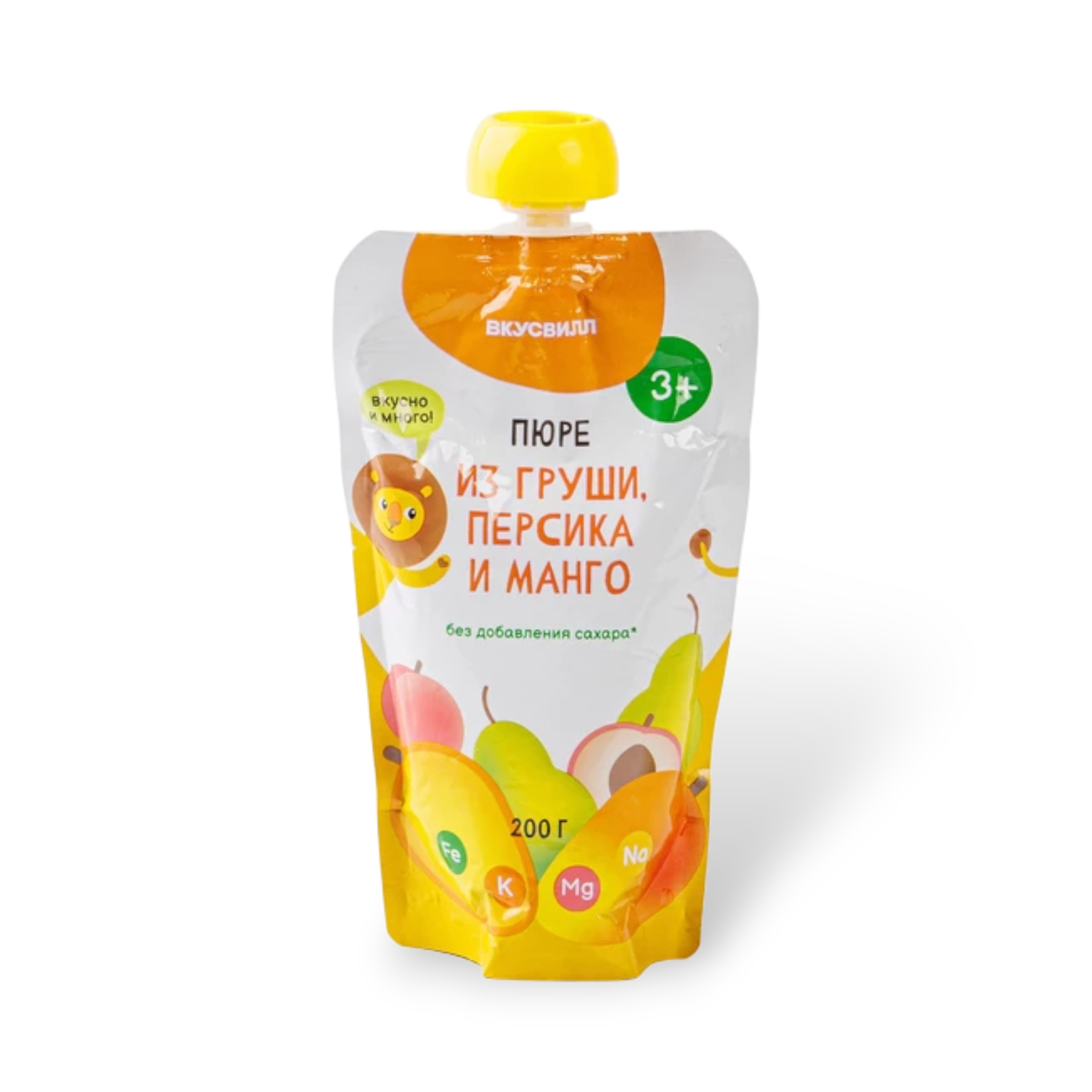 Vkusvill Pear, Peach & Mango Puree 200g