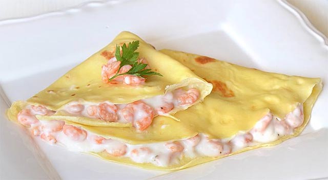 Crêpes salées - Crevettes fromage béchamel (x4)