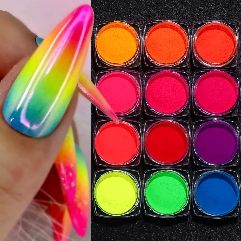 12Pcs Nail Powder Glow In Dark_0