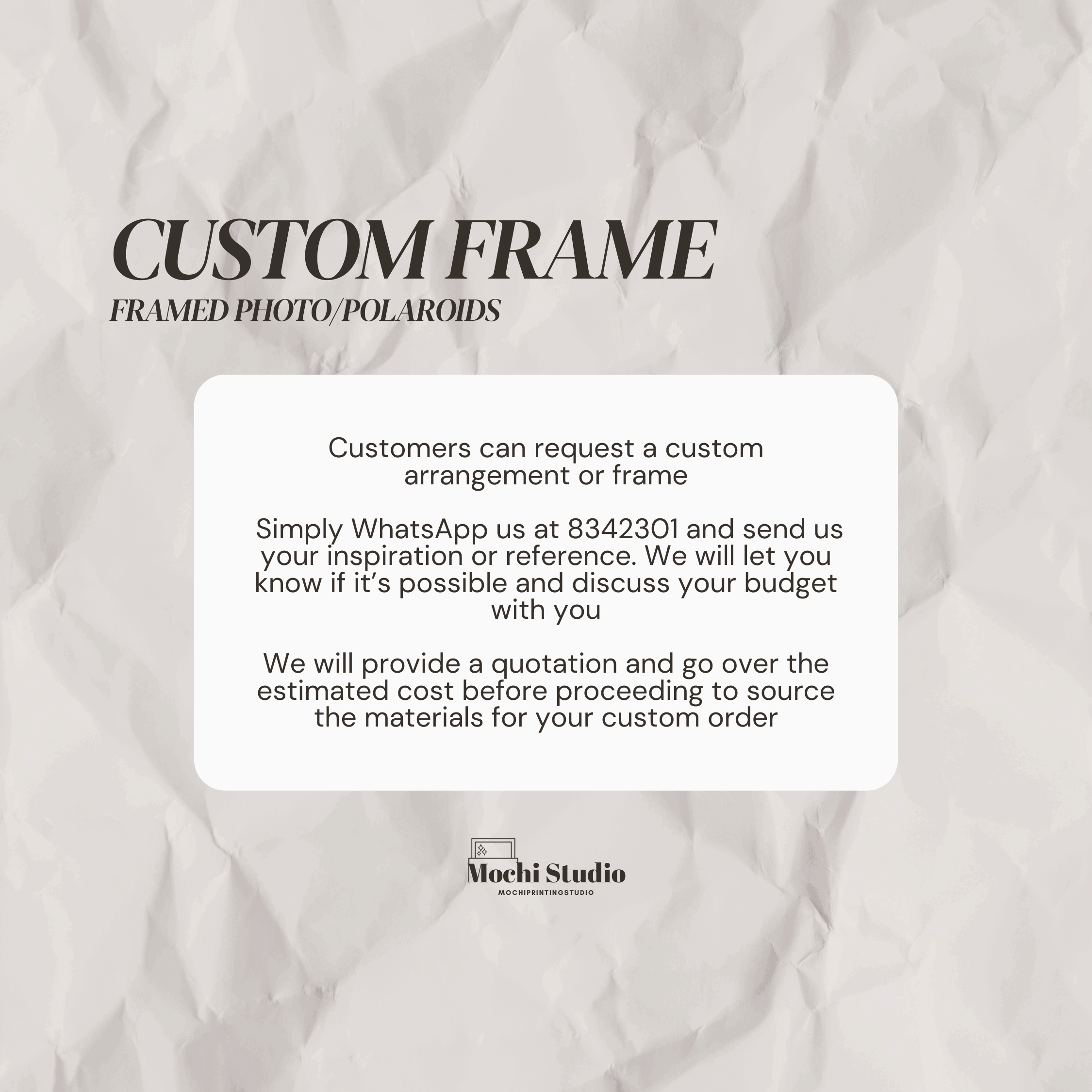 Custom Framed Polaroids