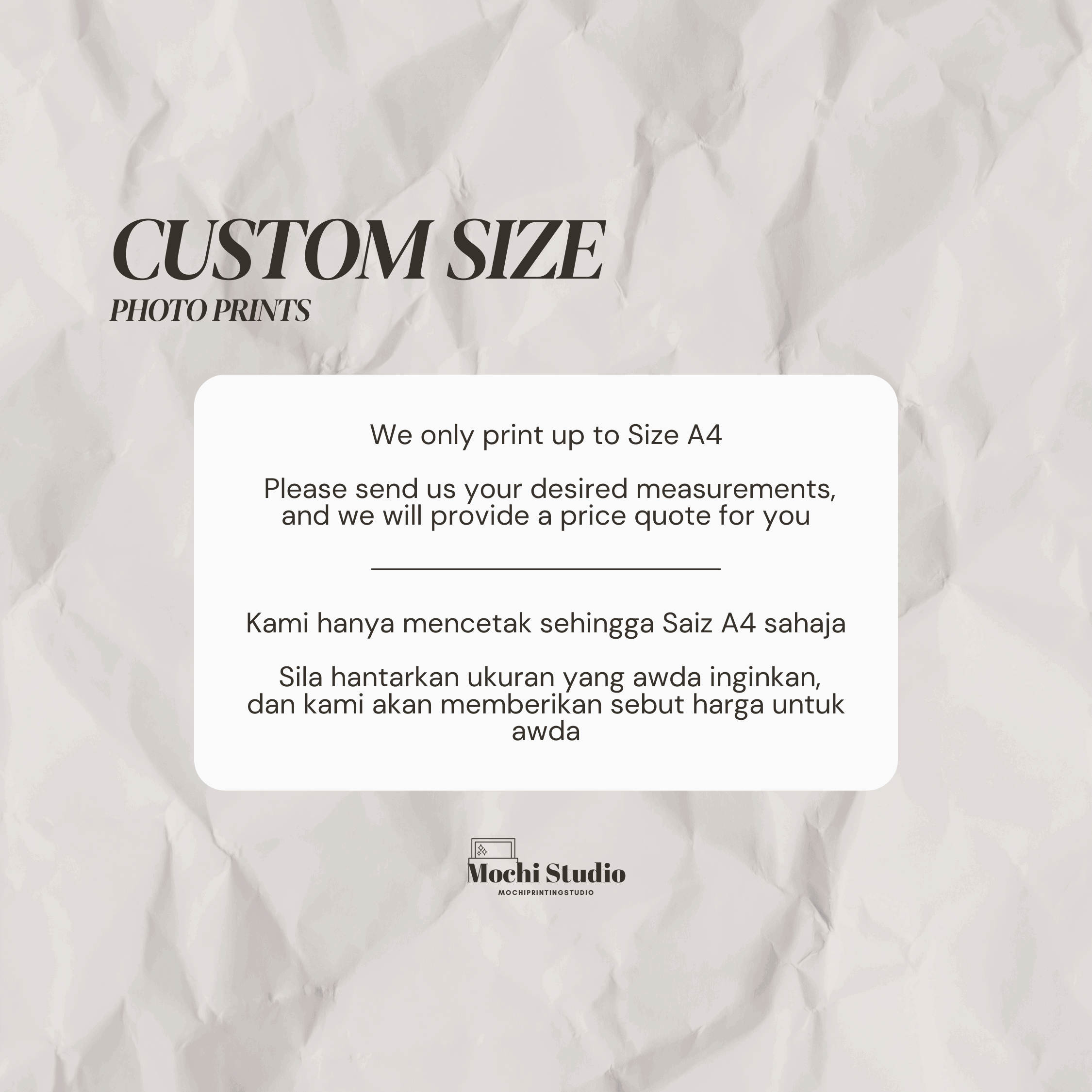 Custom Size