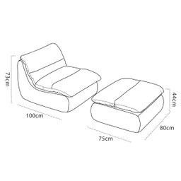Archer Lounge Chair & Ottoman Set – Pebble Grey Flannel