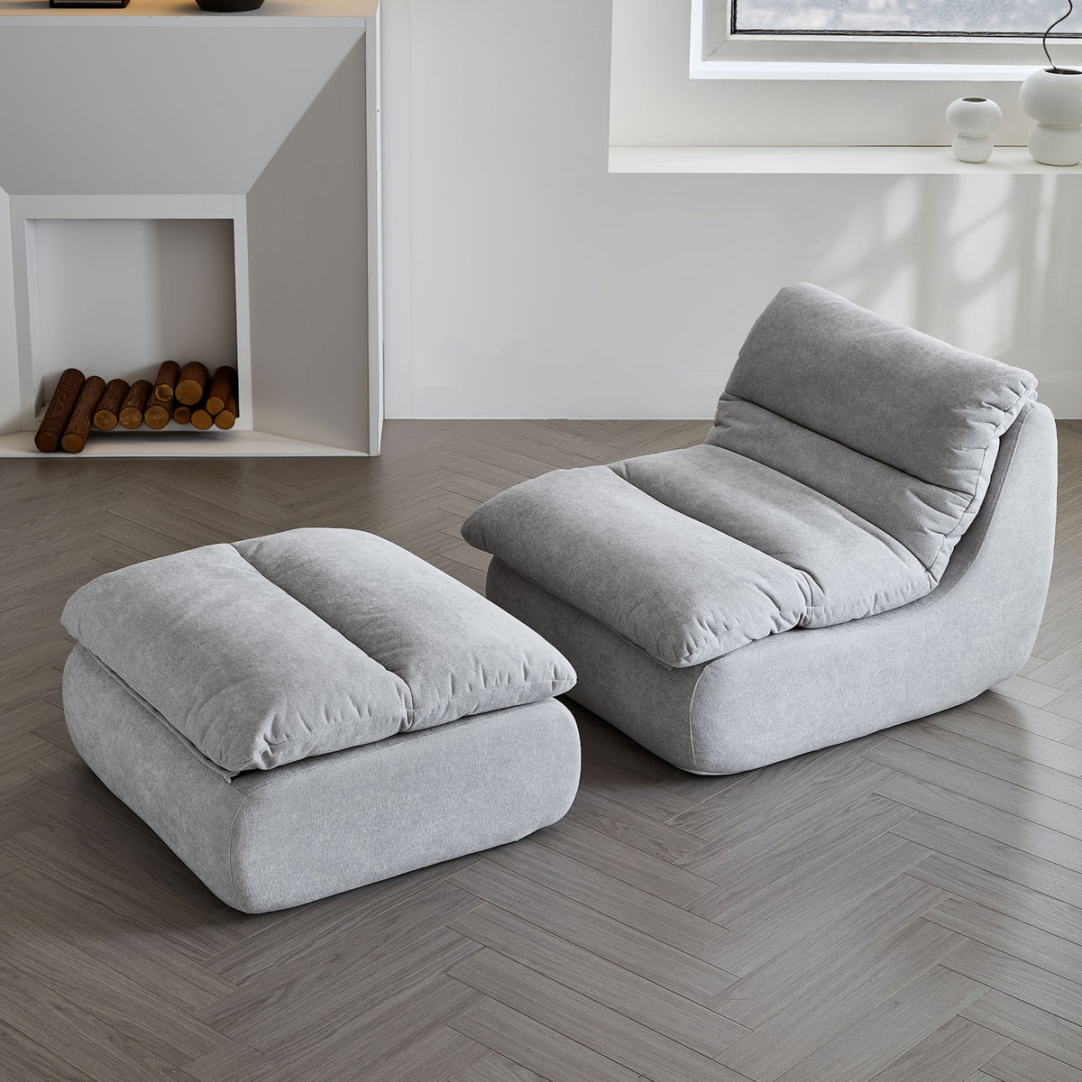 Archer Lounge Chair & Ottoman Set – Pebble Grey Flannel_9