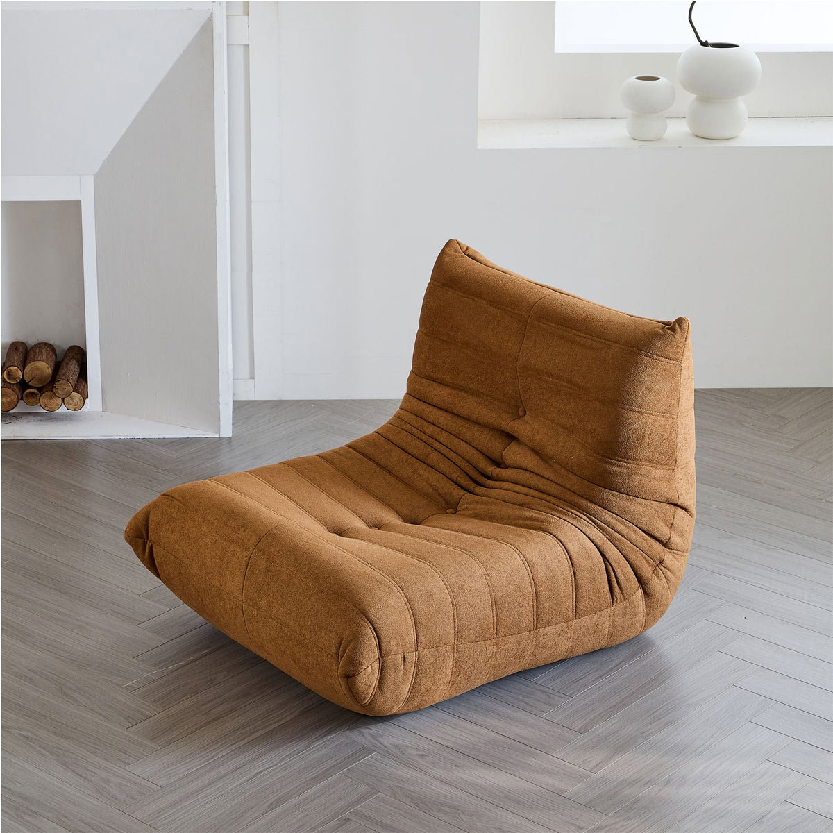 Willow Lounge Chair – Amber Brown Flannel_3