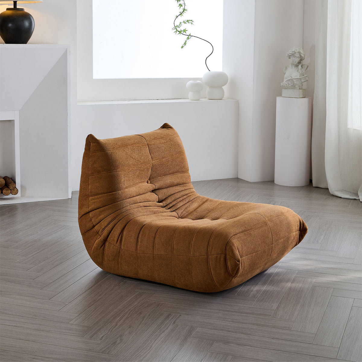 Willow Lounge Chair – Amber Brown Flannel_6