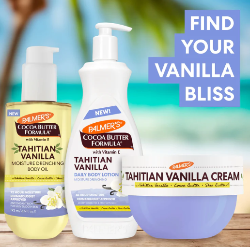 Palmer's Tahitian Vanilla Collection - Body Lotion 400ml, Body Oil 192ml & Body Butter 250g