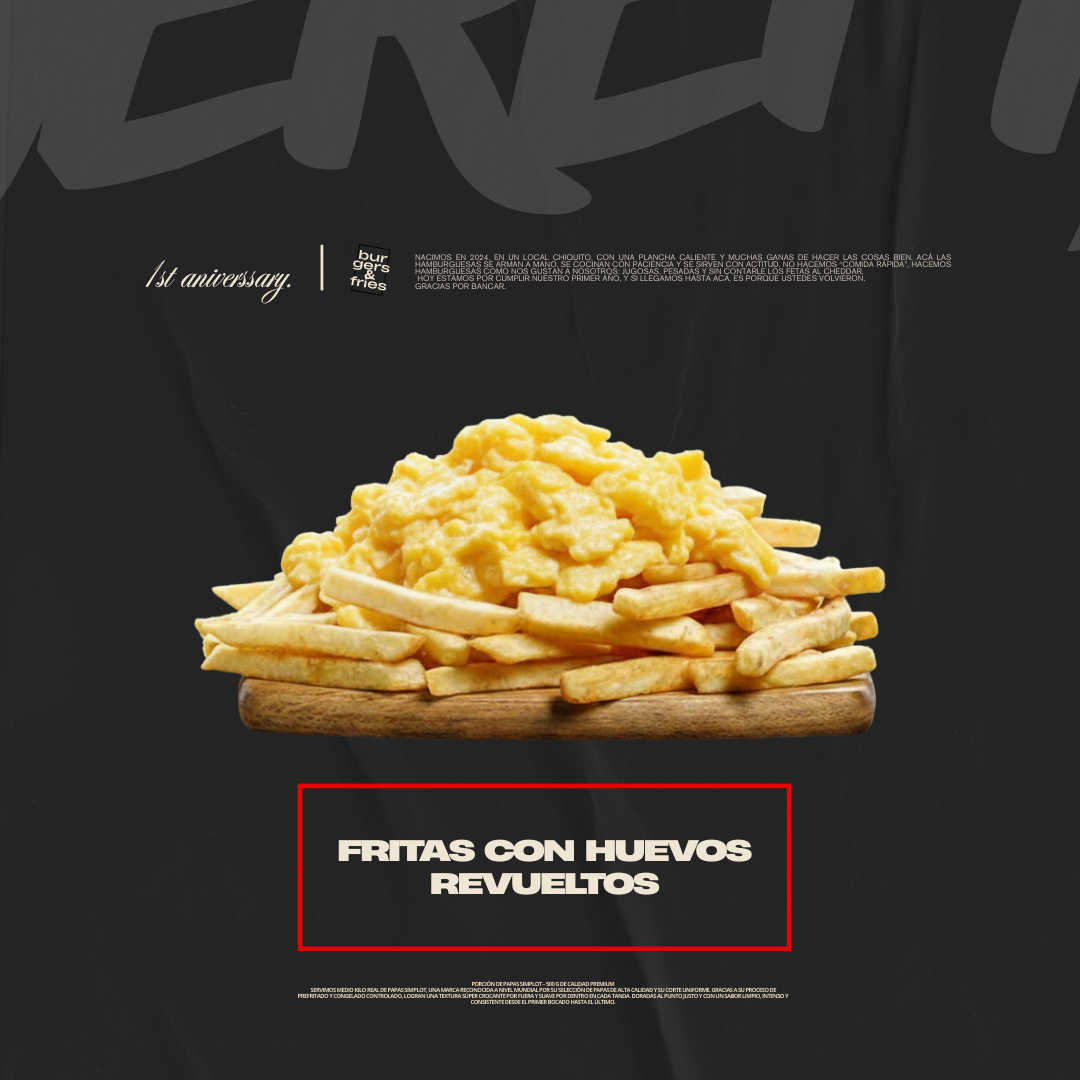PORCION DE PAPAS CON HUEVO REVUELTO!