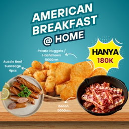 PAKET HEMAT American Breakfast(Beef Sausage+Bacon500gr+McCain500gr)