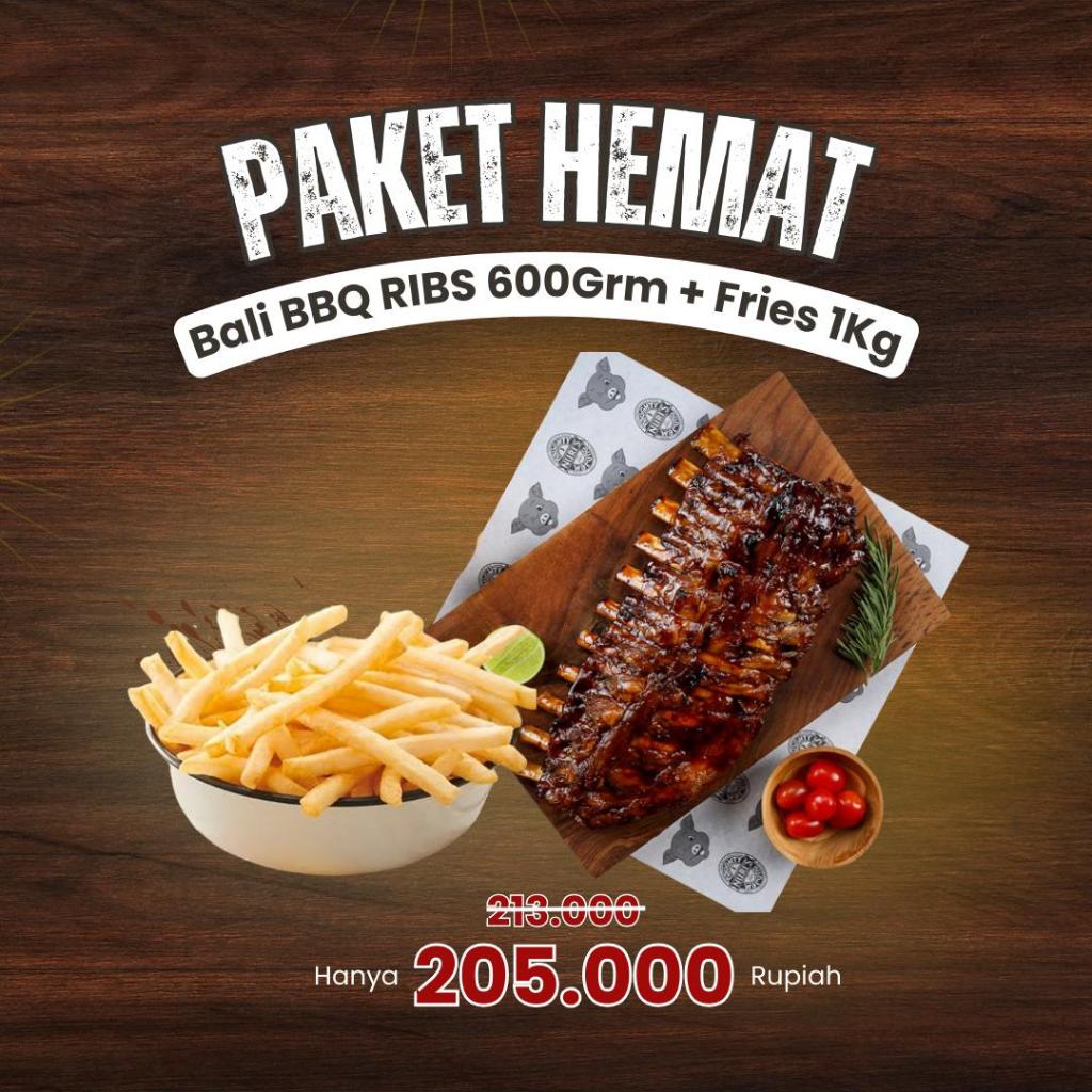 PAKET HEMAT Bali BBQ Ribs+Fries 1KG_0