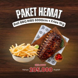 PAKET HEMAT Bali BBQ Ribs+Fries 1KG