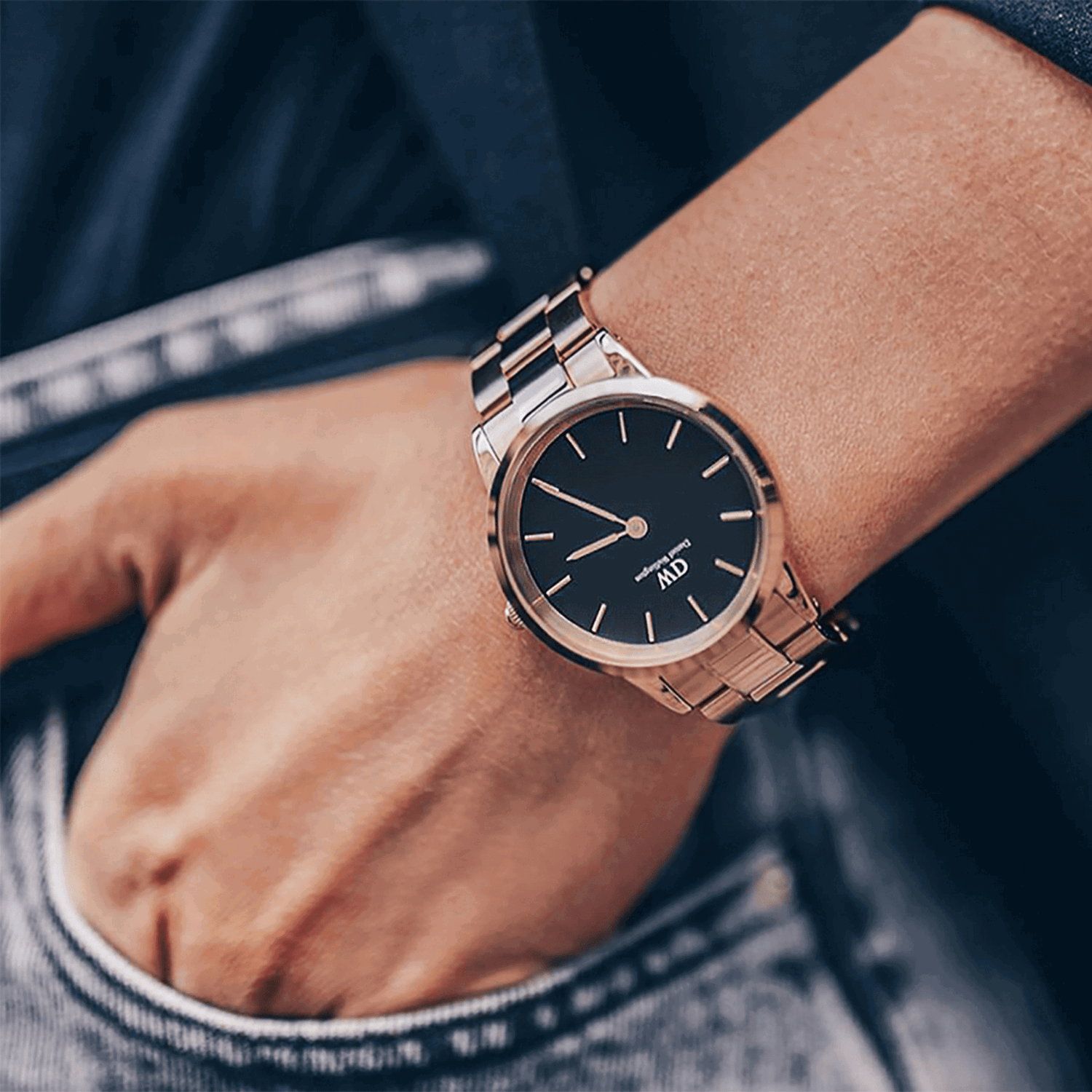 Iconic Link Black Rose Gold_2