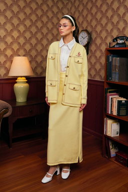(Pre-order) She Dazzle Darla Cardigan set - Butter Yellow 