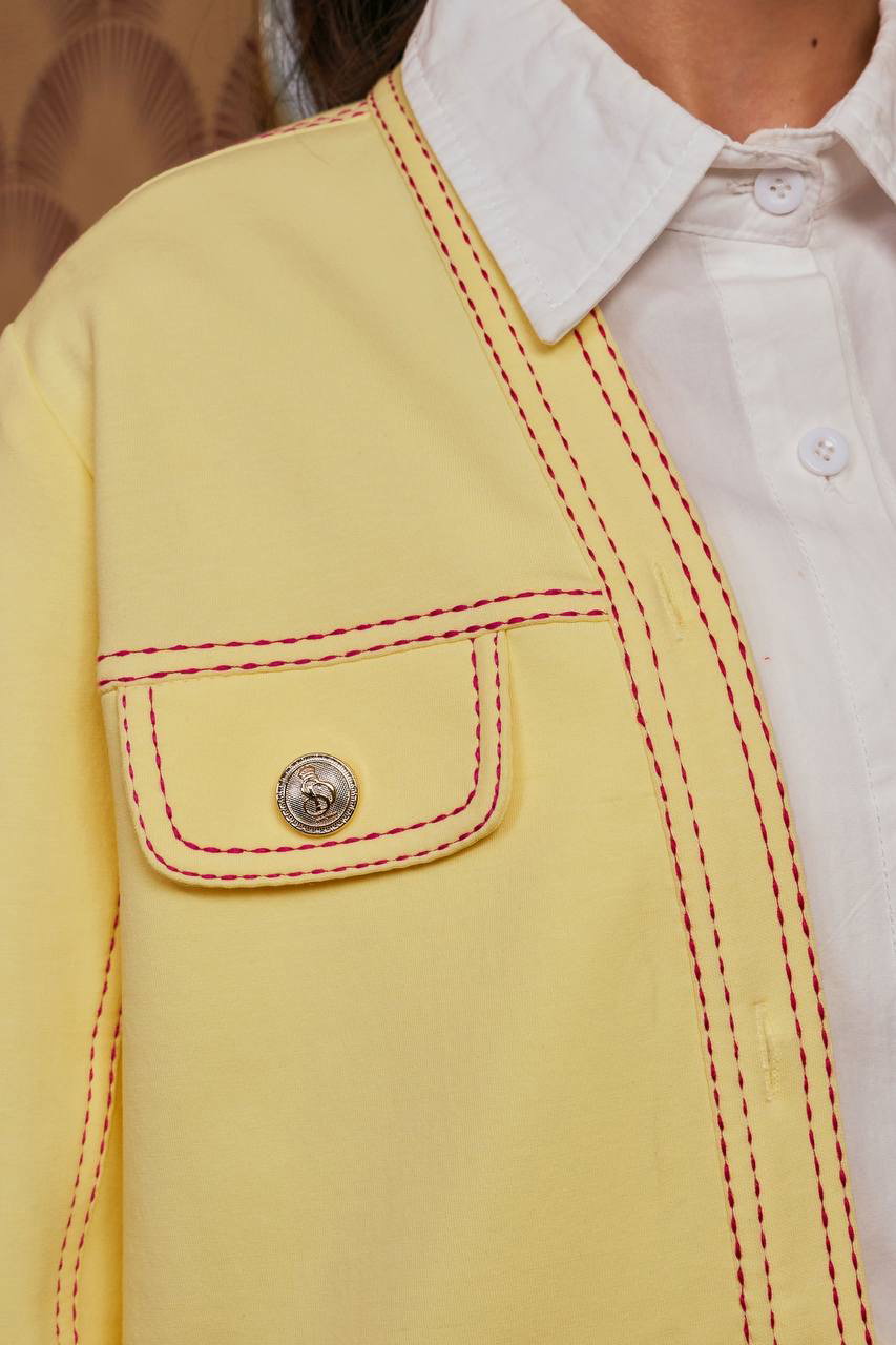 (Pre-order) She Dazzle Darla Cardigan set - Butter Yellow _2