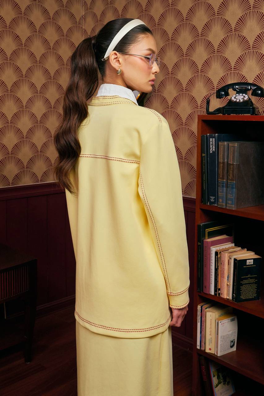 (Pre-order) She Dazzle Darla Cardigan set - Butter Yellow _3