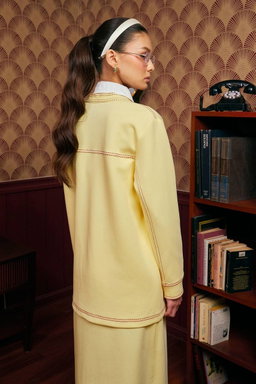 (Pre-order) She Dazzle Darla Cardigan set - Butter Yellow 
