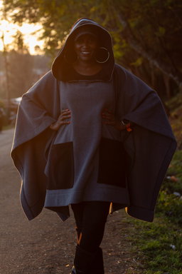 The Safari Poncho - Grey