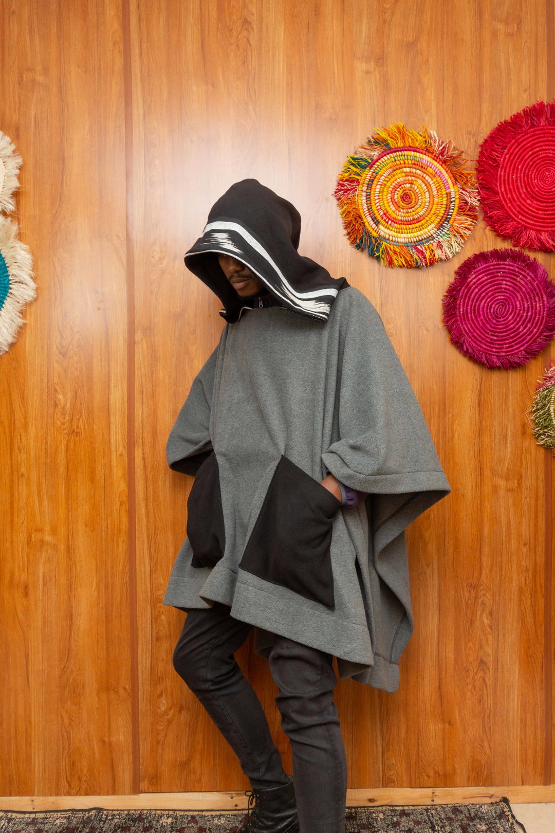 The Safari Poncho - Grey
