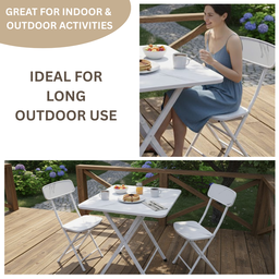 FOLDABLE GARDEN PICNIC TABLE CHAIR SET 