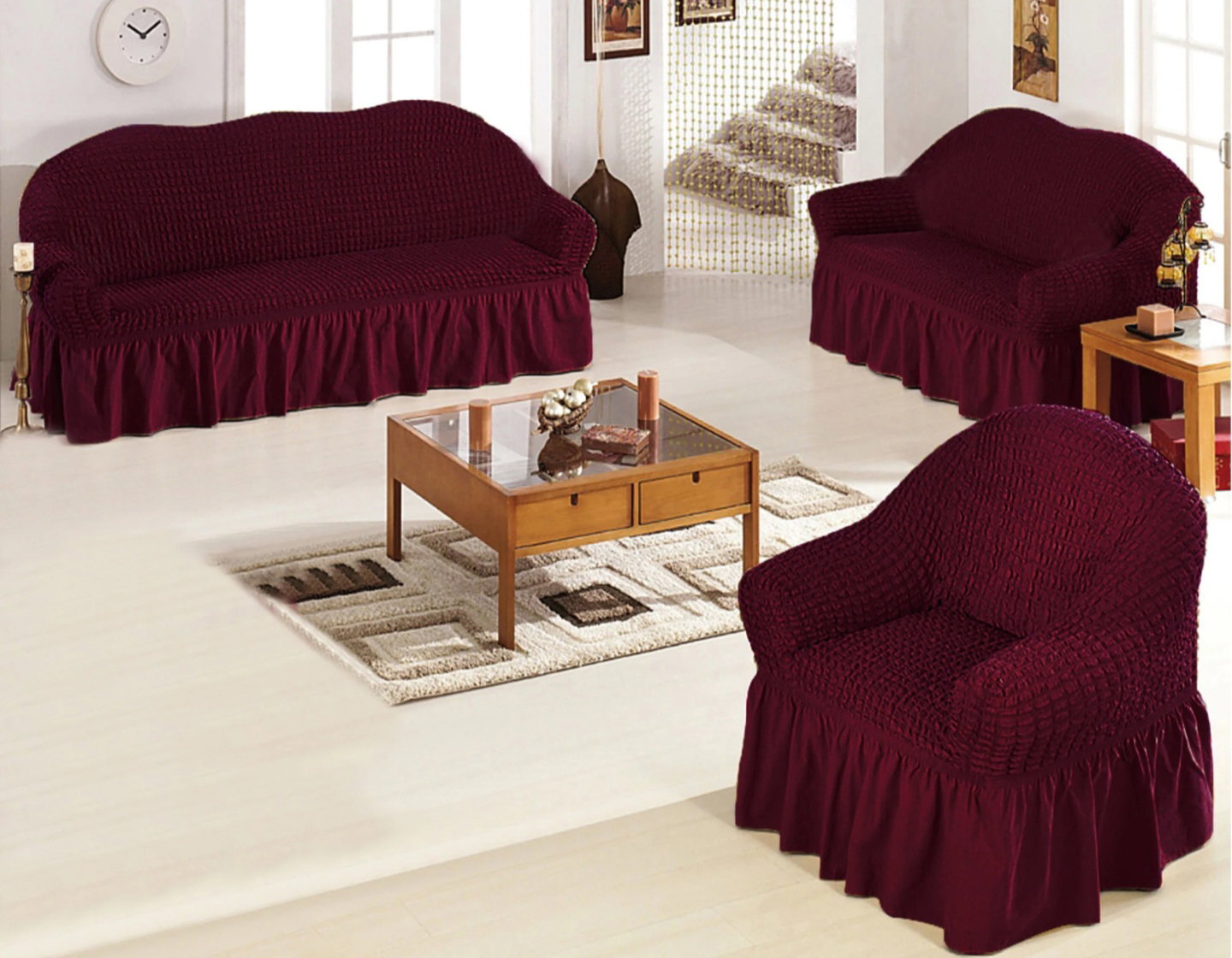 ELASTIC SOFA COVERS (3 + 1 +1 seaters) extreme stretch _2