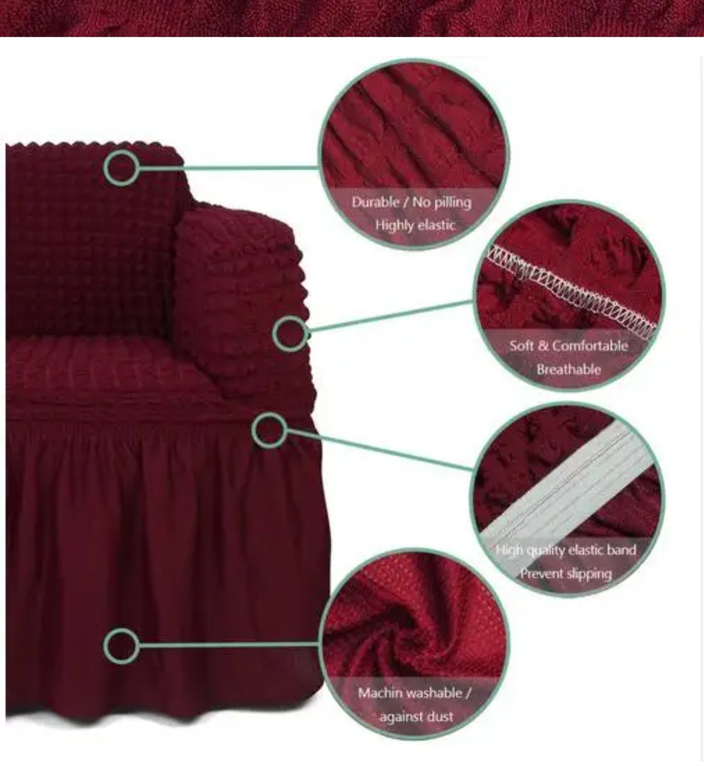 ELASTIC SOFA COVERS (3 + 2 + 1 seater) extreme stretch _7