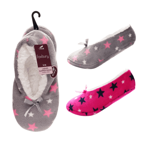 Sherpa lined slipper socks  with grip_0